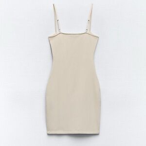 Zara Beige Cotton Mini Dress